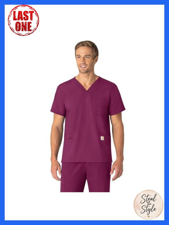 Other - Unisex V-Neck Scrub Top 6 Pockets Stretch Medical Workwear
